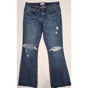 Aeropostale Hailey Flare Women's Distressed Denim Jeans, Size 9/10, Regular Blue